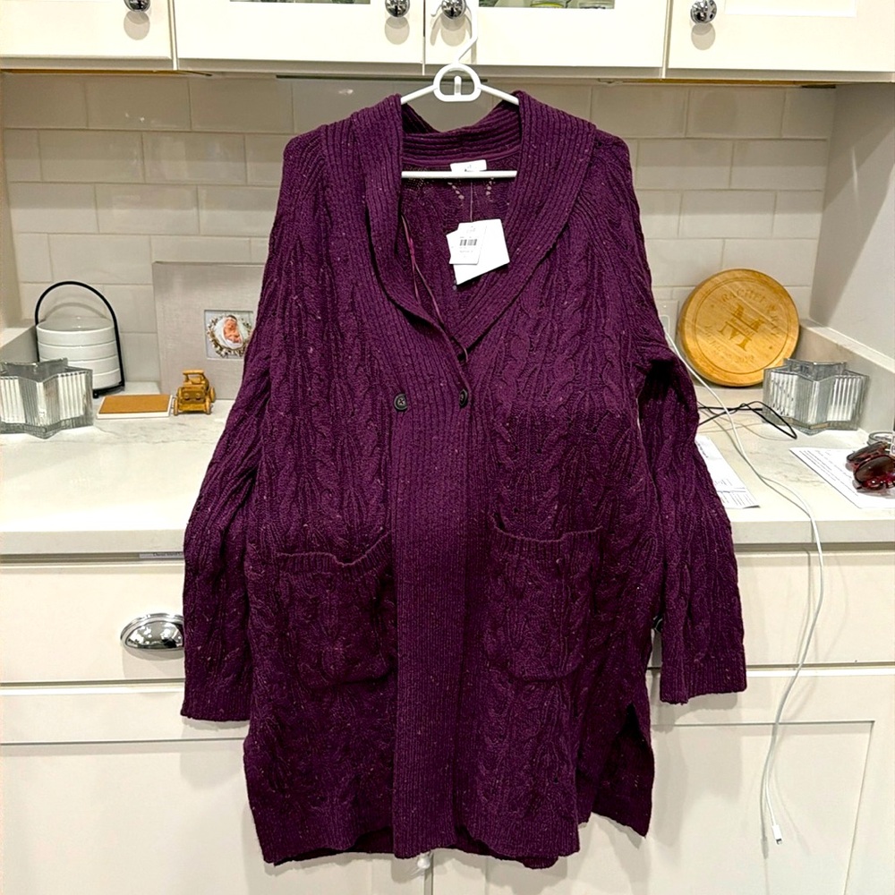 Long shawl sweater